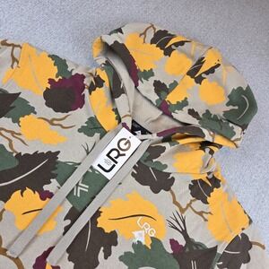 LRG Lifted Research Group Leaf Peeping Camo Hoodie Khaki Sweatshirt Men's Medium